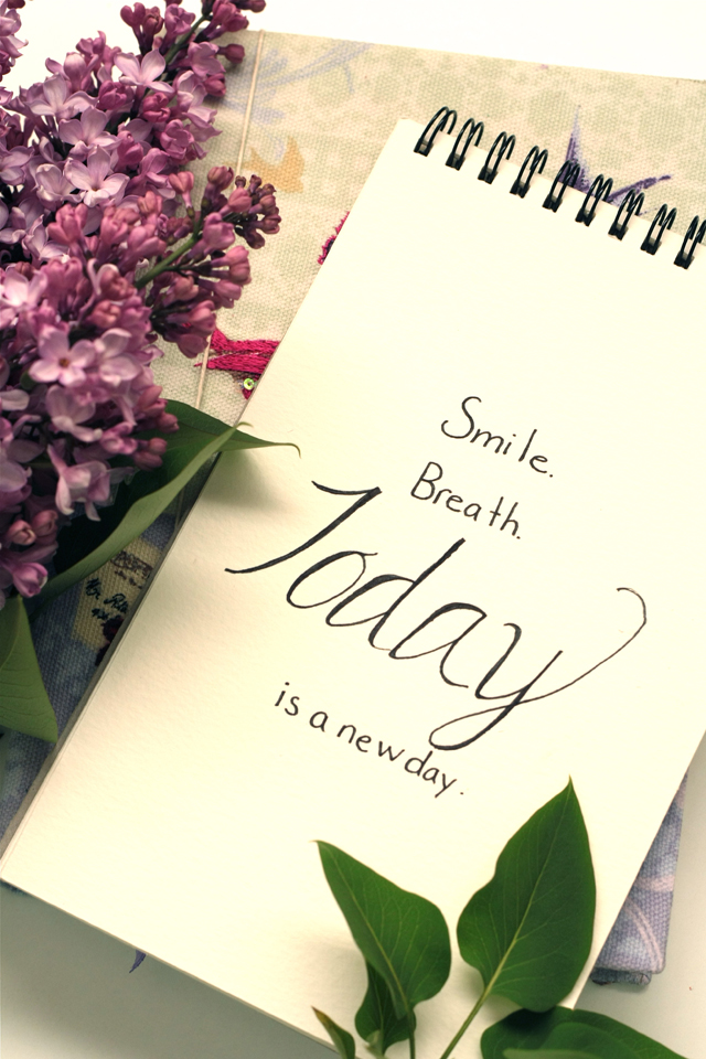 Smile. Breath. Today is a new day. Quote 4-8-16 | Misselainious blog